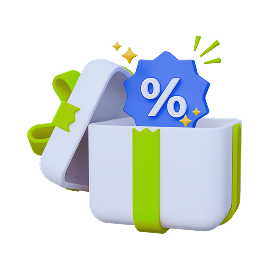 Gift box with percentage